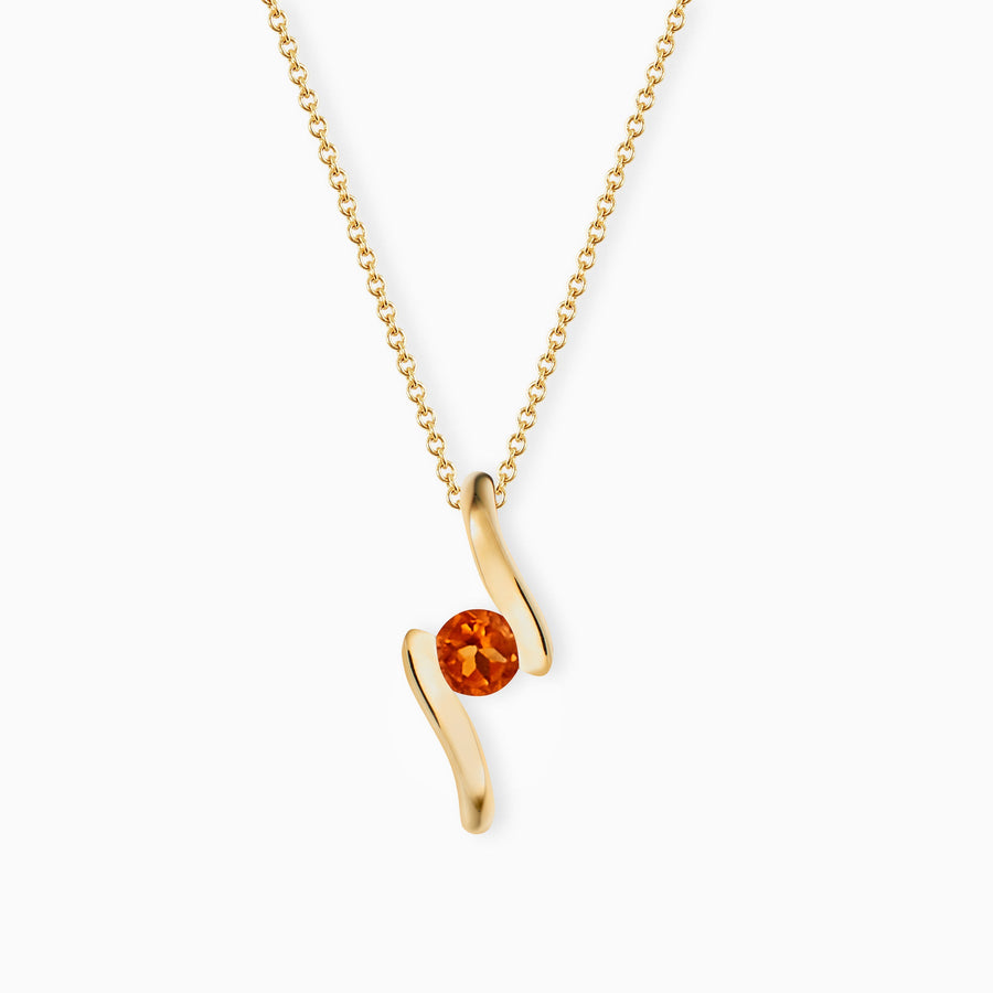 9ct Gold Citrine Pendant & Chain