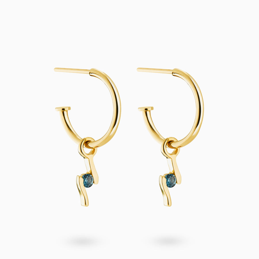 9ct Gold London Blue Topaz Earring Charms