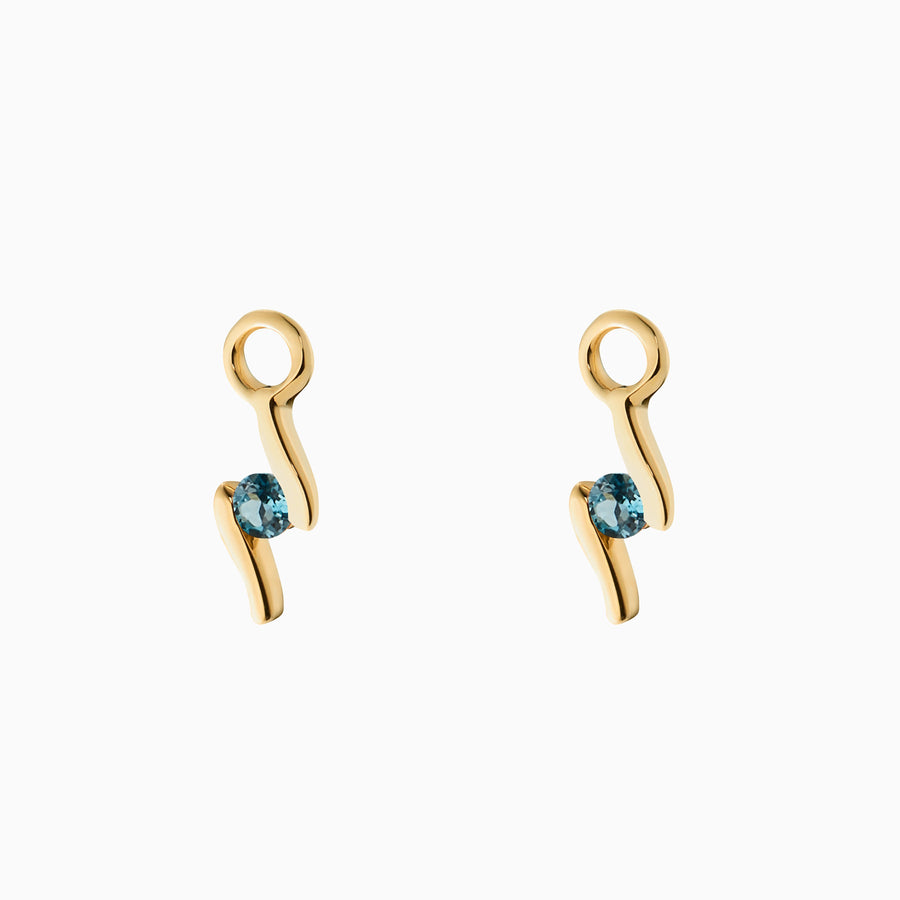 9ct Gold London Blue Topaz Earring Charms