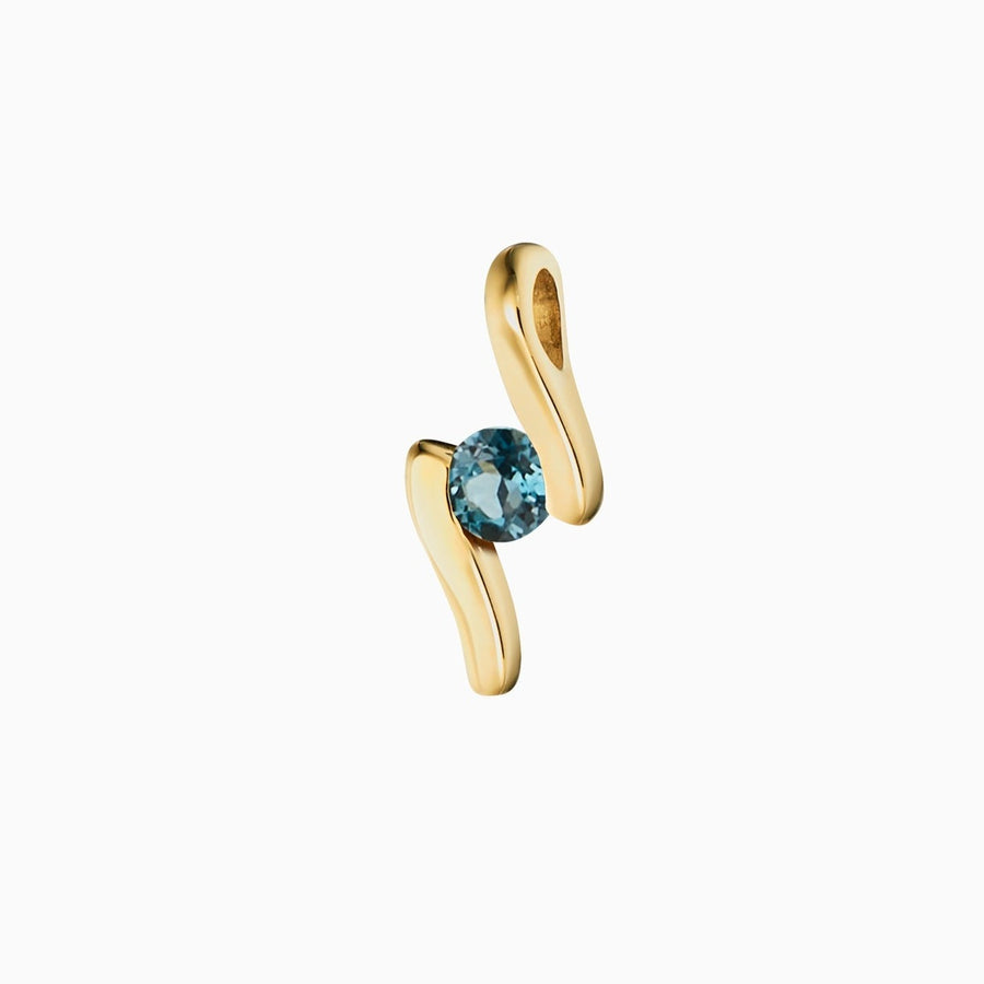 9ct Gold London Blue Topaz Pendant
