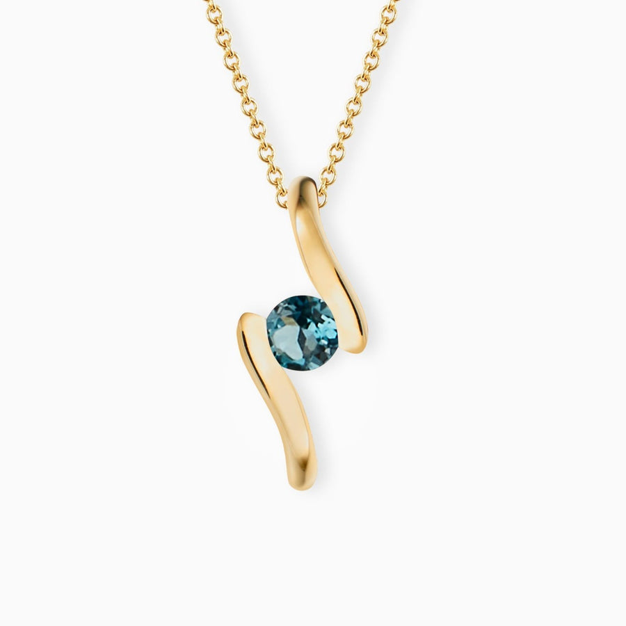 9ct Gold London Blue Topaz Pendant