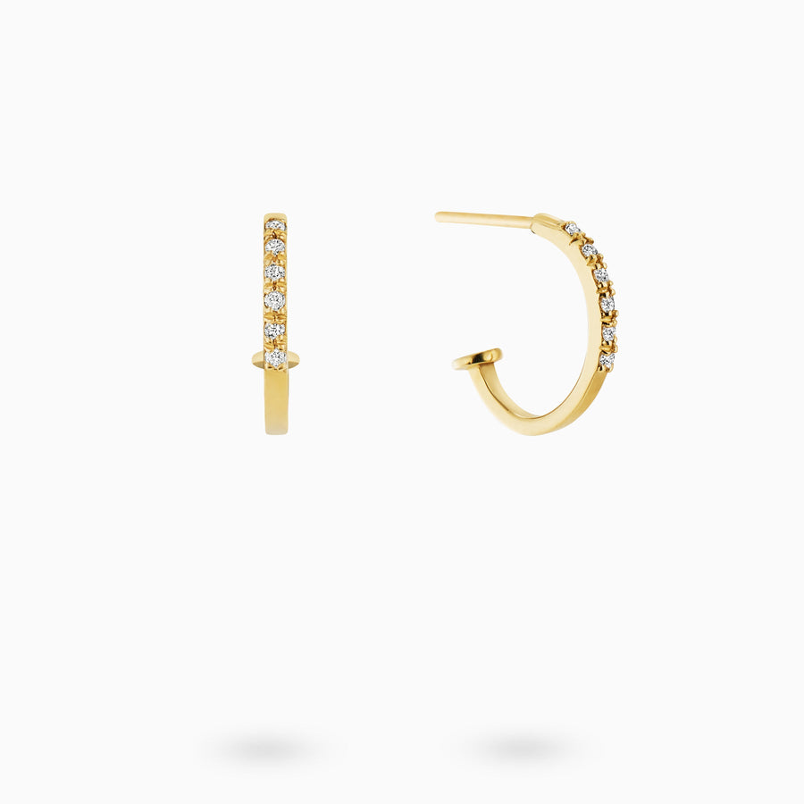 9ct Gold Oval Pavé White Diamond Earrings