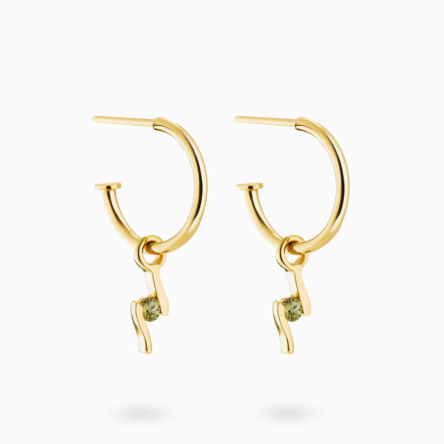 9ct Gold Peridot Hoop Earrings