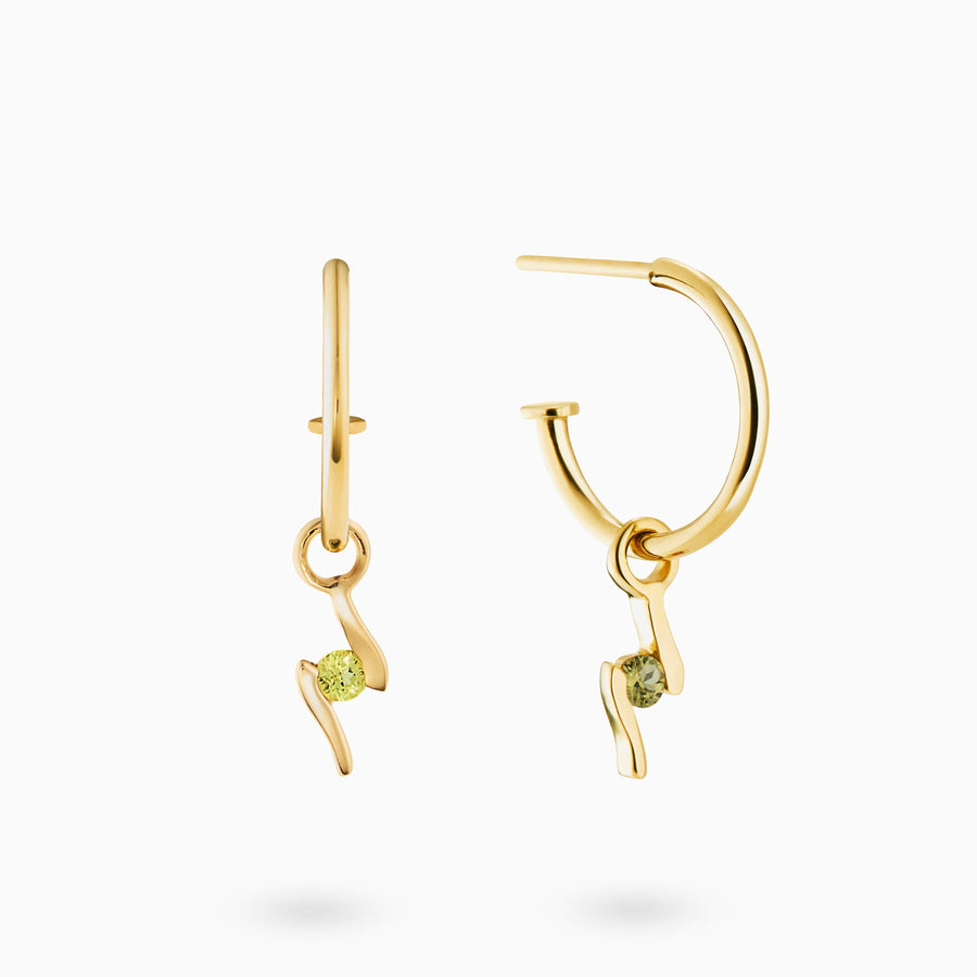 9ct Gold Peridot Hoop Earrings