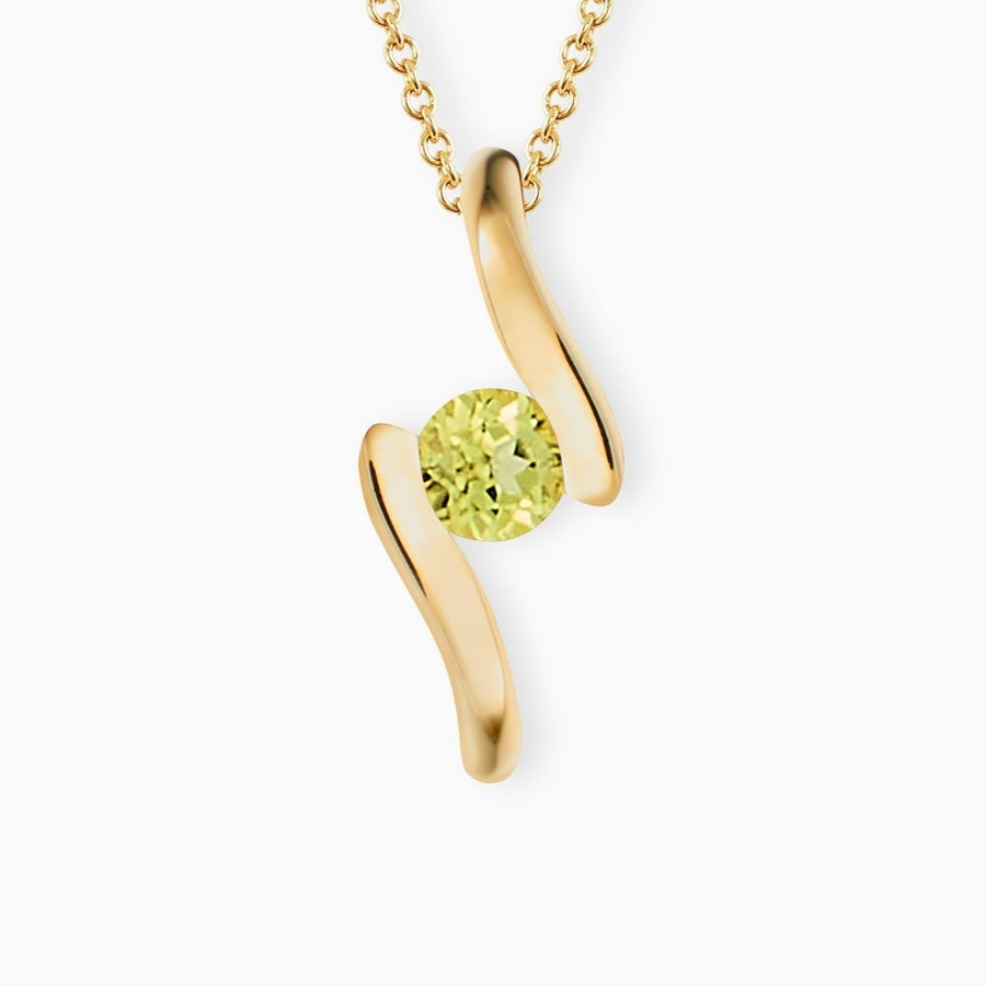9ct Gold Peridot Pendant & Chain