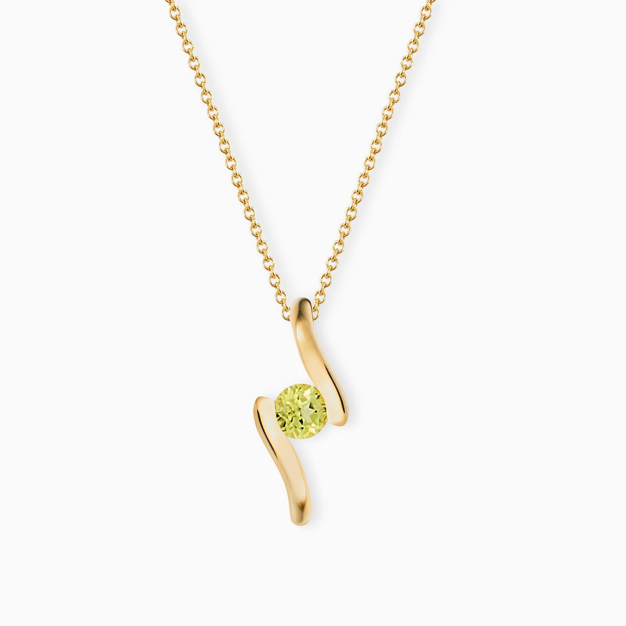 9ct Gold Peridot Pendant & Chain