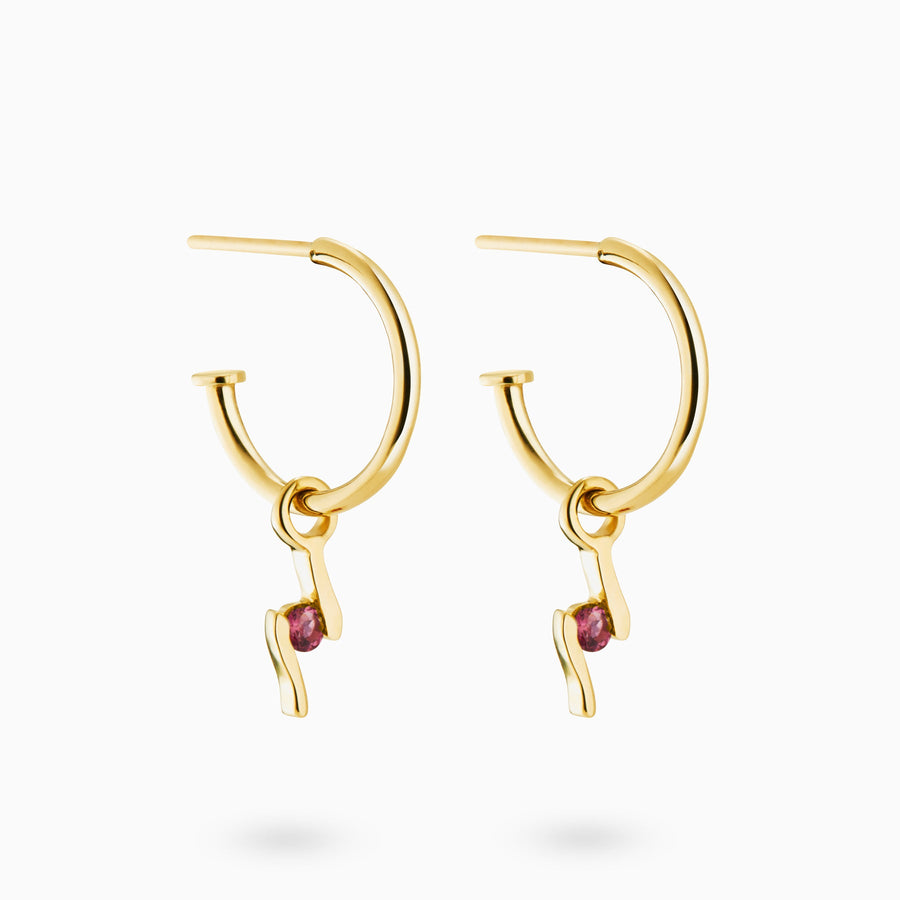 9ct Gold Pink Tourmaline Earring Charms