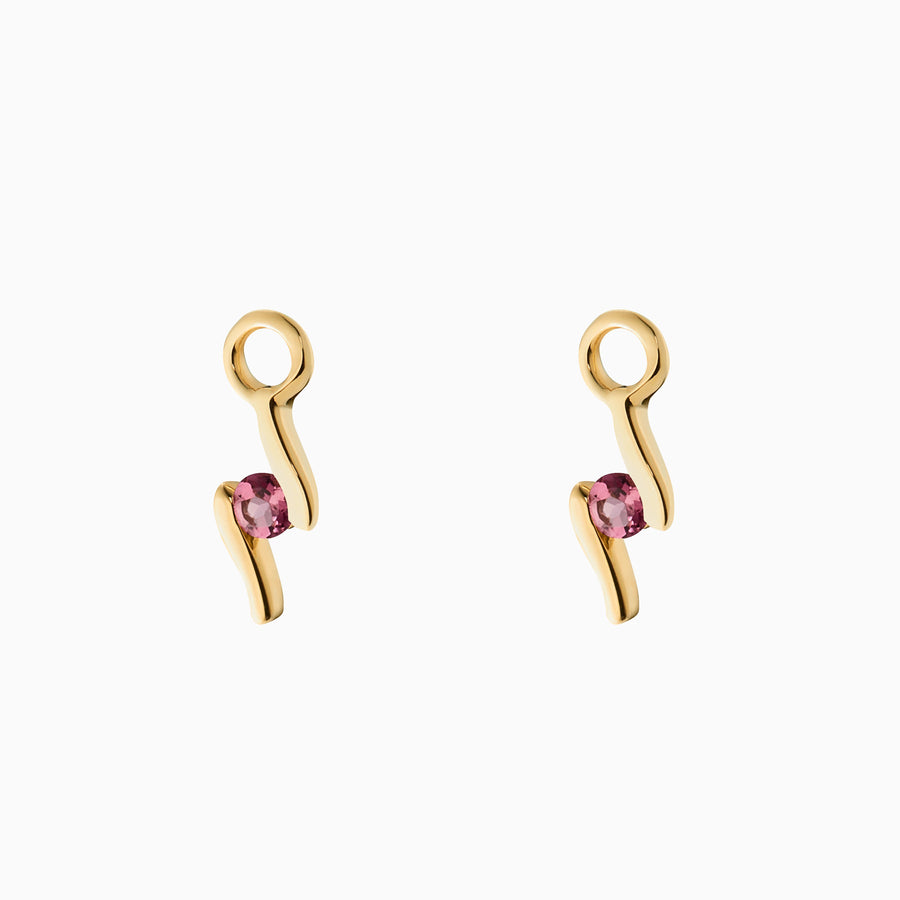 9ct Gold Pink Tourmaline Earring Charms