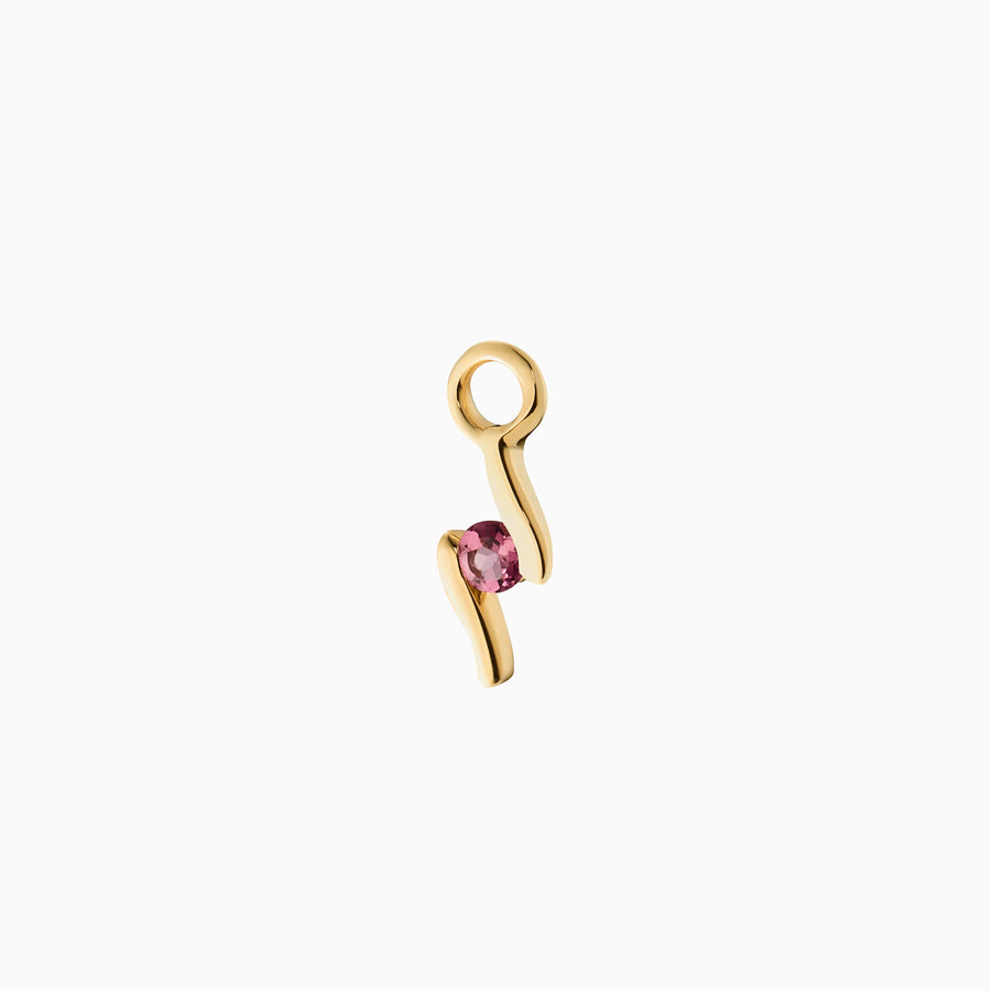 9ct Gold Pink Tourmaline Pendant & Chain