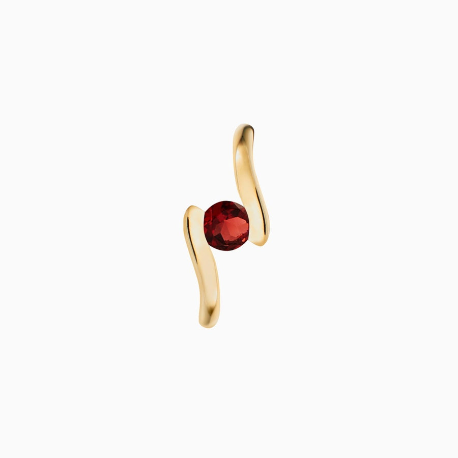 9ct Gold Red Garnet Pendant