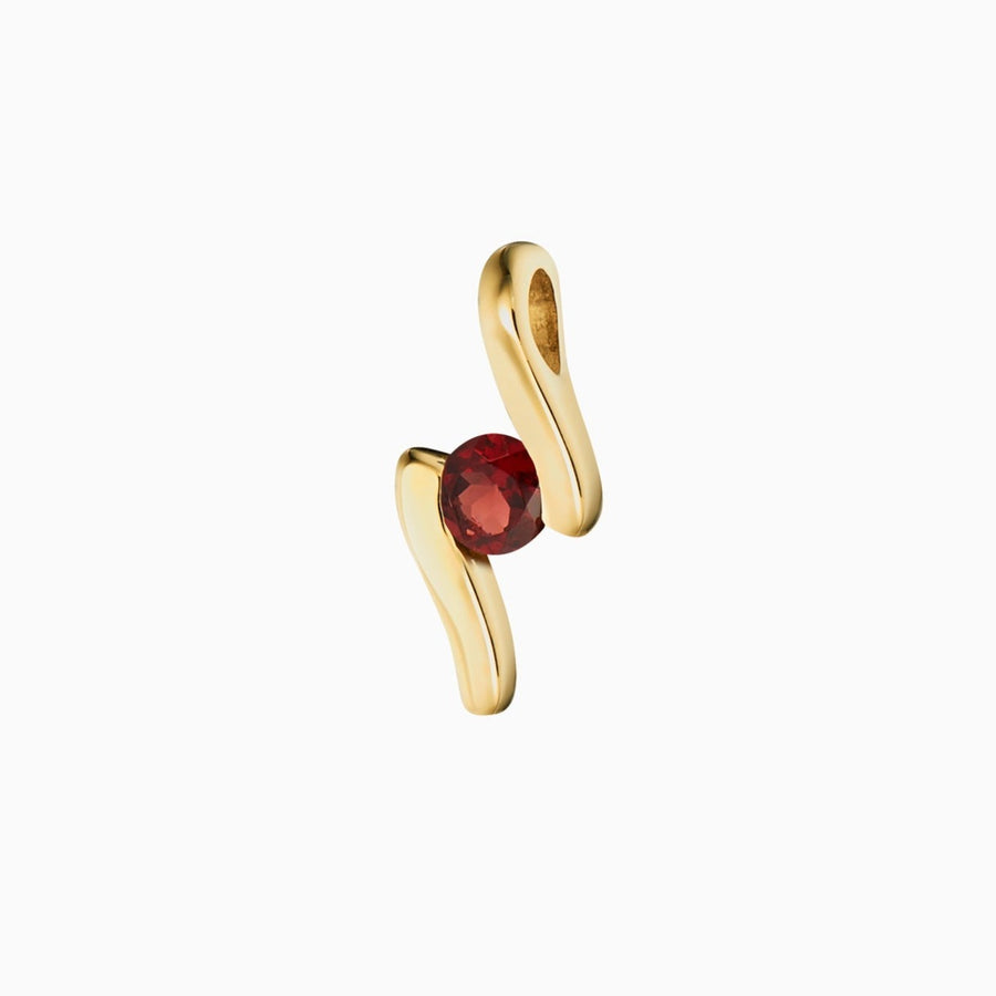 9ct Gold Red Garnet Pendant