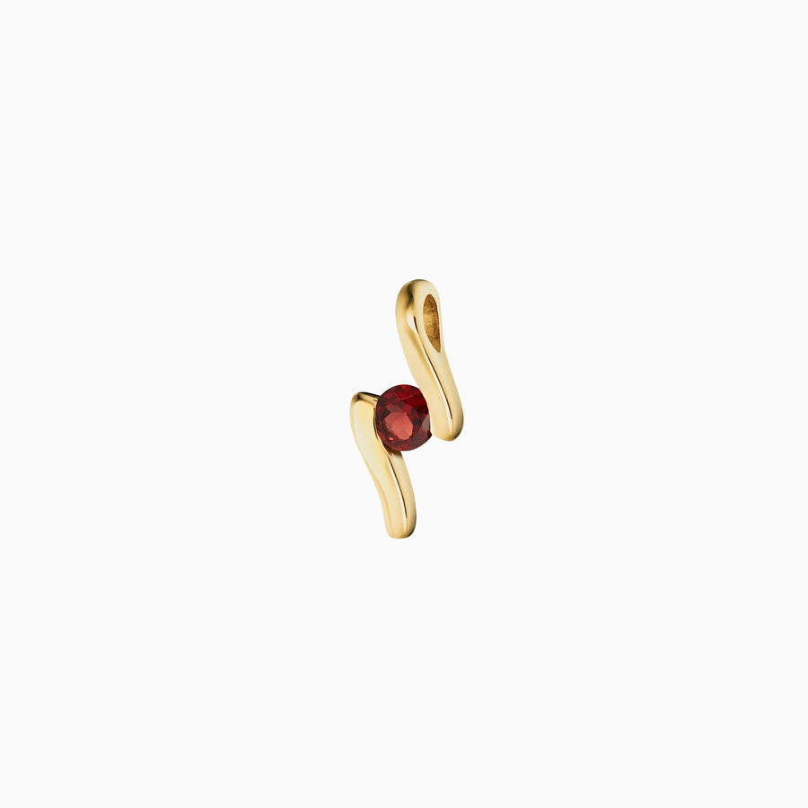 9ct Gold Red Garnet Pendant & Chain