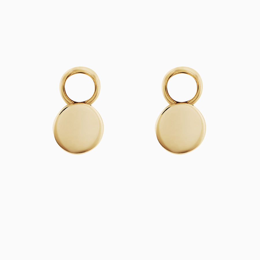 9ct Gold Round Disc Hoop Charms
