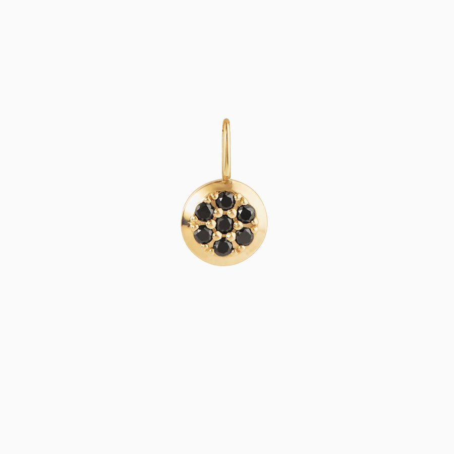 9ct Gold Pavé Black Diamond Bracelet Charm & Chain