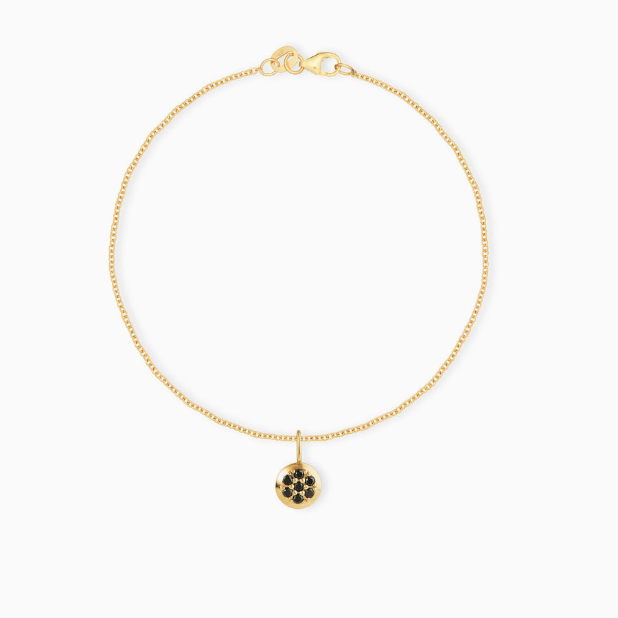 9ct Gold Pavé Black Diamond Bracelet Charm & Chain