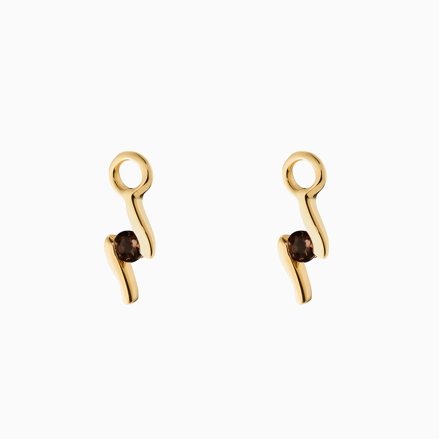 9ct Gold Smokey Quartz Earring Charms