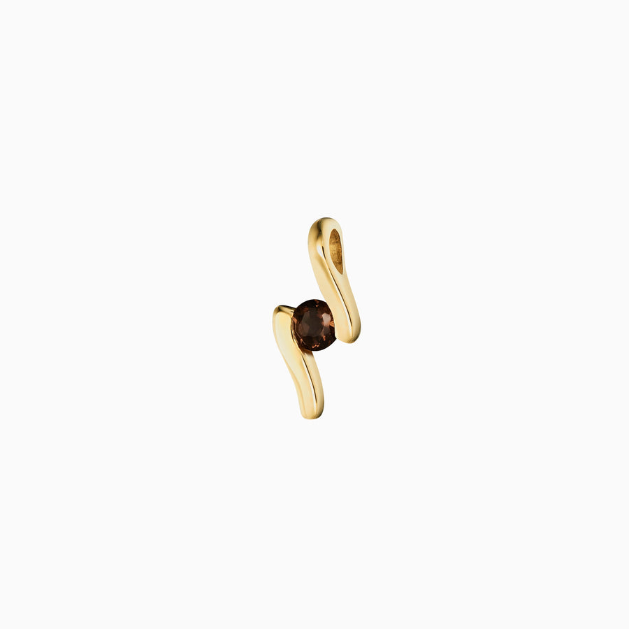 9ct Gold Smokey Quartz Pendant & Chain