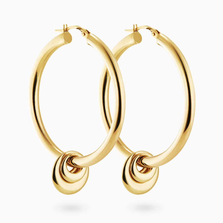 9ct Gold Triple Dome Hoop Charms
