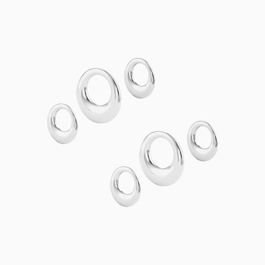 Sterling Silver Triple Dome Hoop Charms