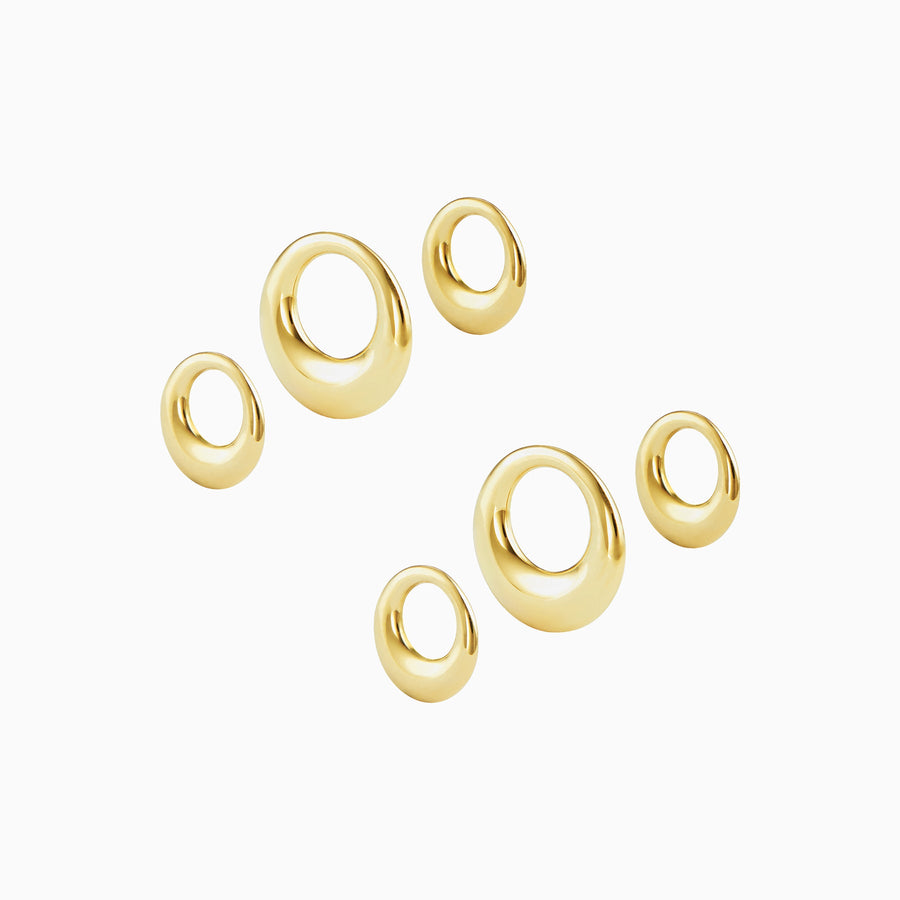 9ct Gold Triple Dome Hoop Charms