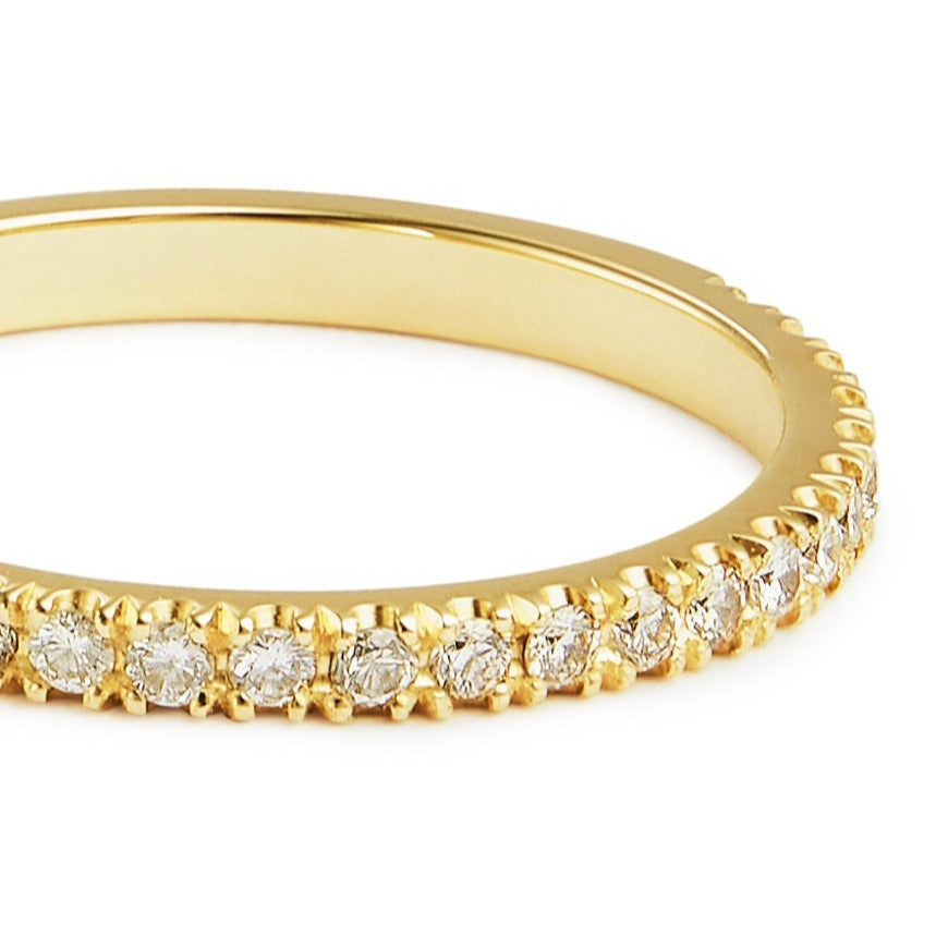 9ct Gold White Diamond Half Eternity Ring