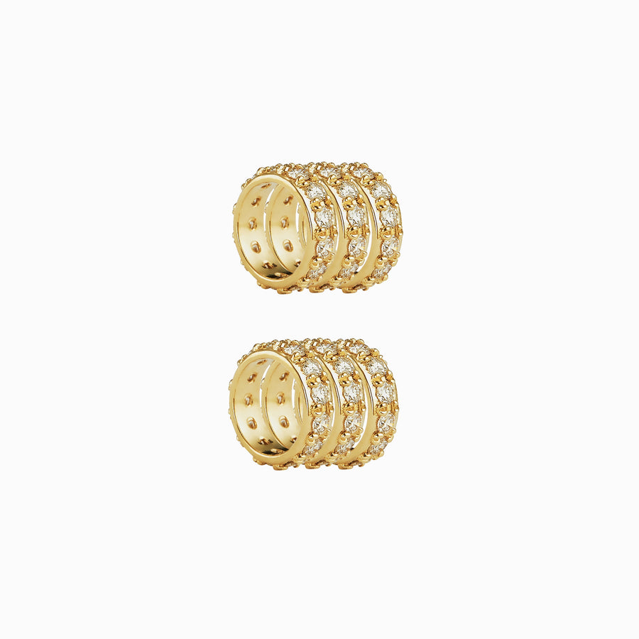 9ct Gold White Diamond Pavé Hoop Charms