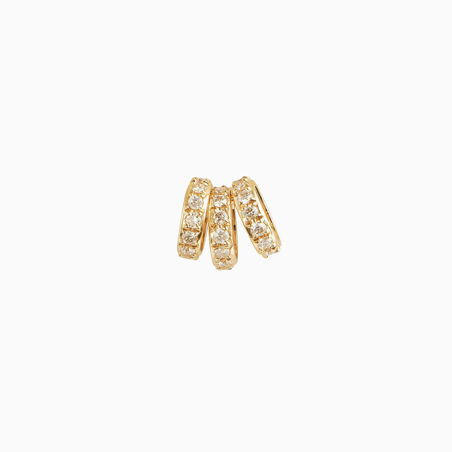 9ct Gold White Diamond Triple Hoop Pendant