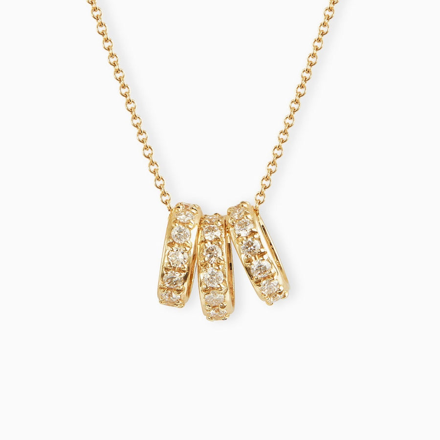 9ct Gold White Diamond Triple Hoop Pendant