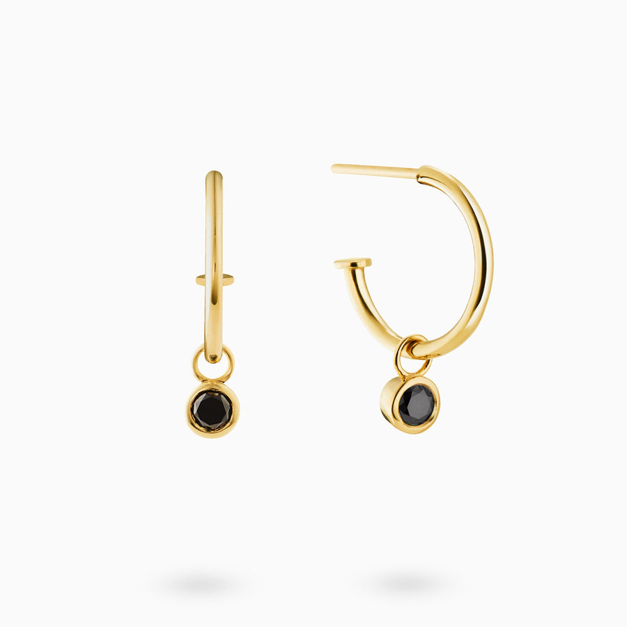 9ct Gold 0.2ct Black Diamond Dangle Earrings