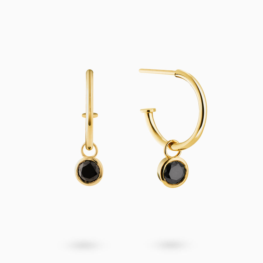 9ct Gold 0.5ct Black Diamond Dangle Earrings