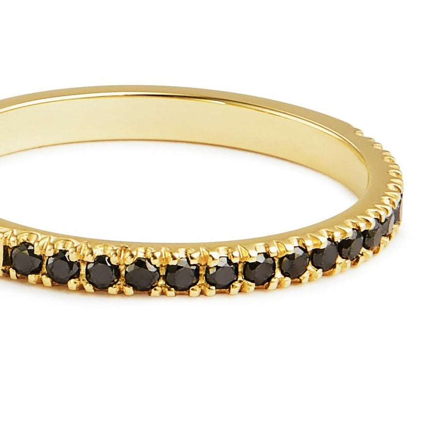 9ct Gold Black Diamond Half Eternity Ring