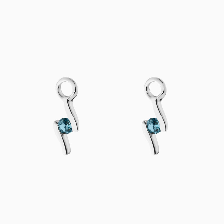 Sterling Silver London Blue Topaz Earring Charms