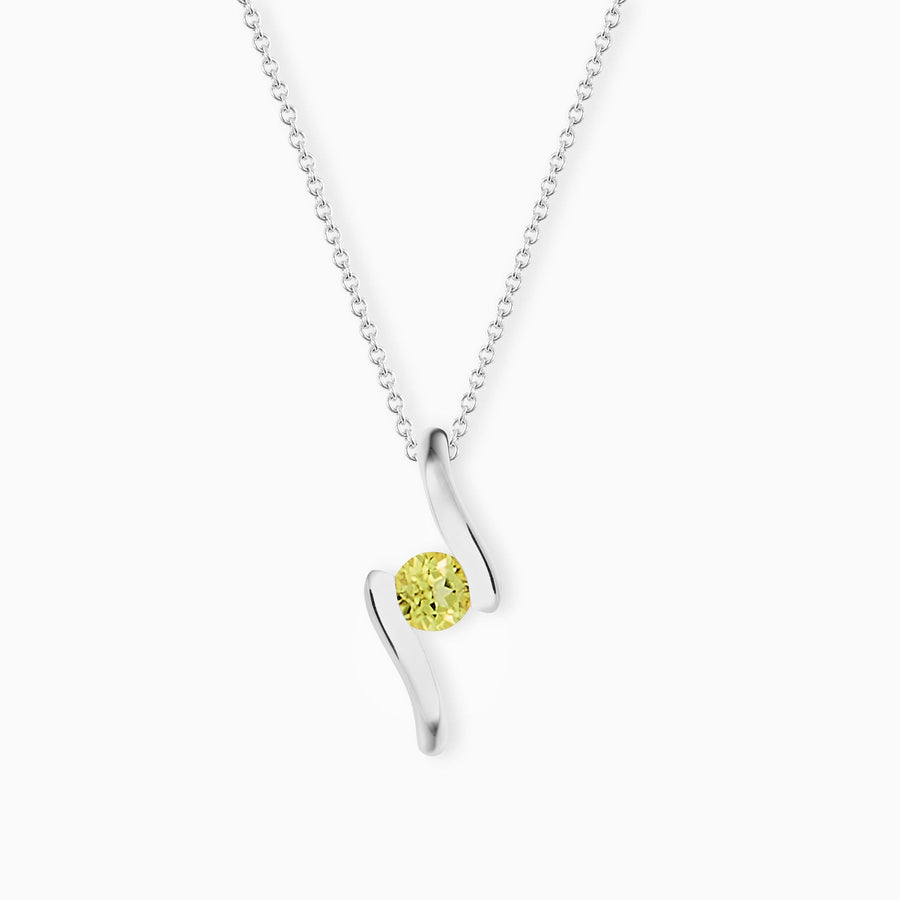 Sterling Silver Peridot Pendant & Chain