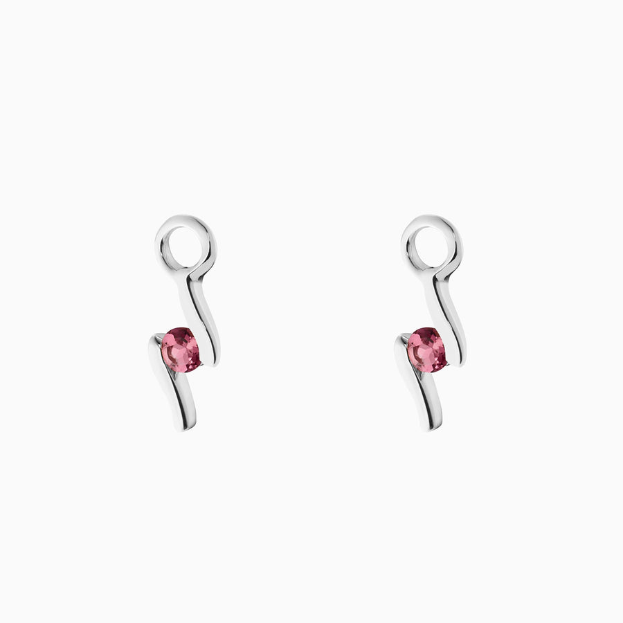 Sterling Silver Pink Tourmaline Earring Charms