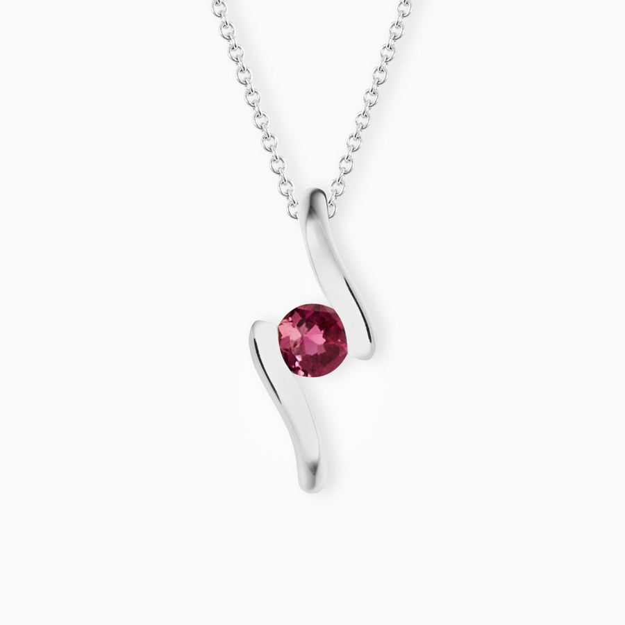 Sterling Silver Pink Tourmaline Pendant