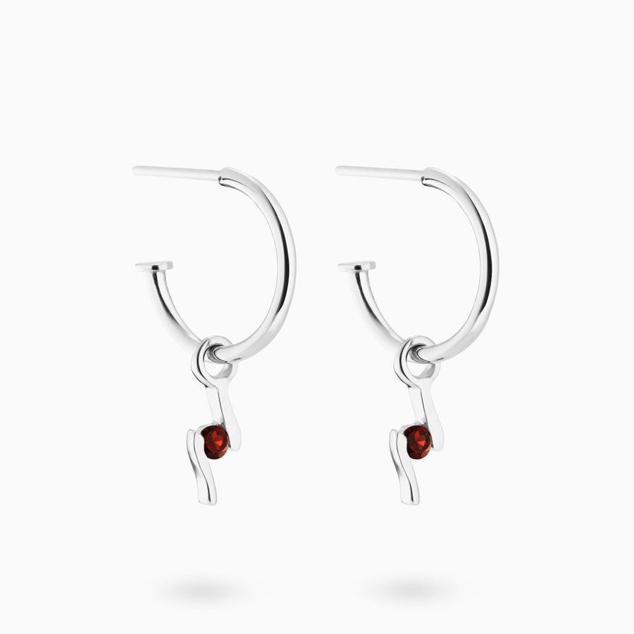 Sterling Silver Red Garnet Earring Charms