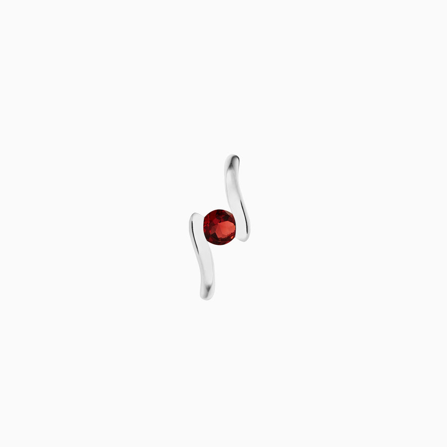 Sterling Silver Red Garnet Pendant