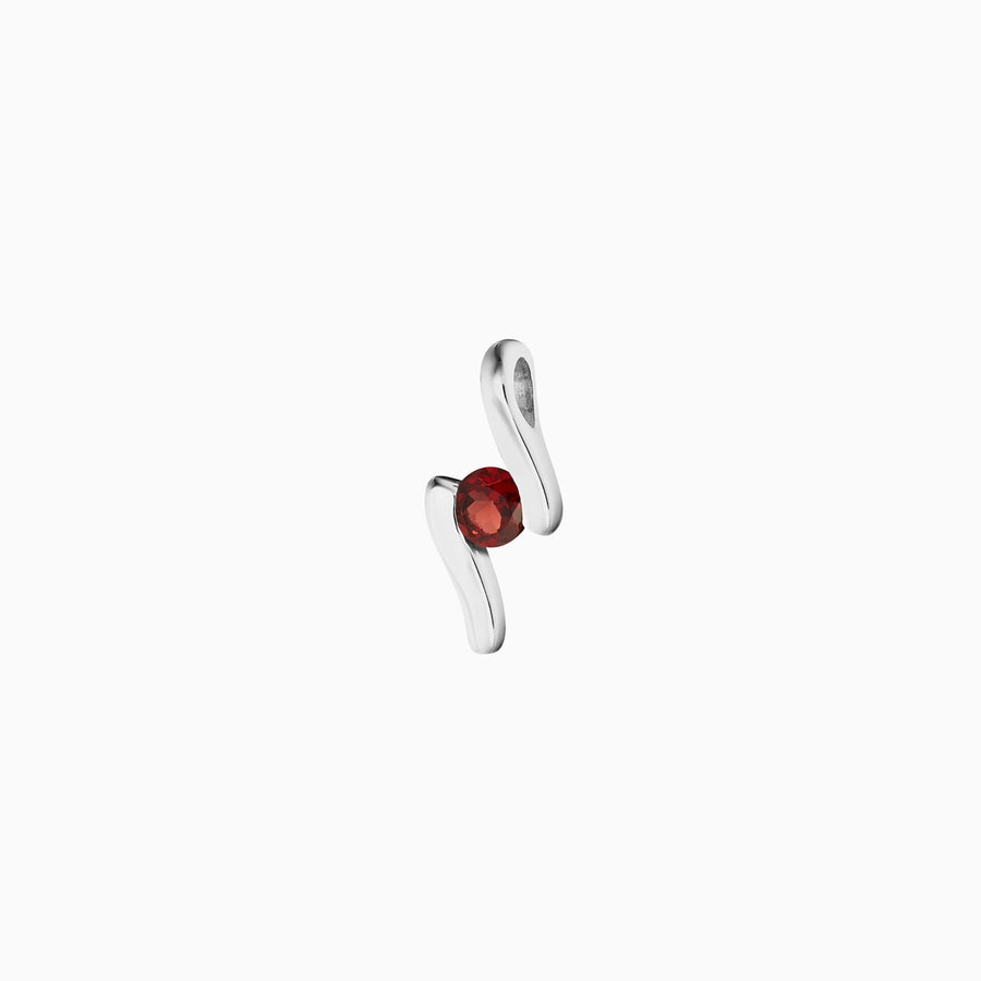 Sterling Silver Red Garnet Pendant
