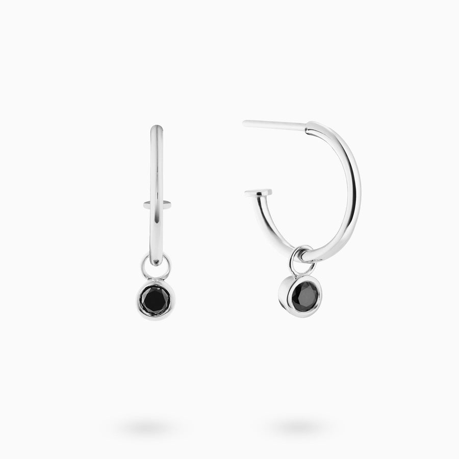 Sterling Silver 0.2ct Black Diamond Dangle Earrings