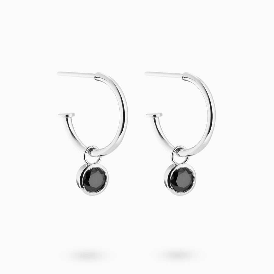 Sterling Silver 0.5ct Black Diamond Dangle Earrings