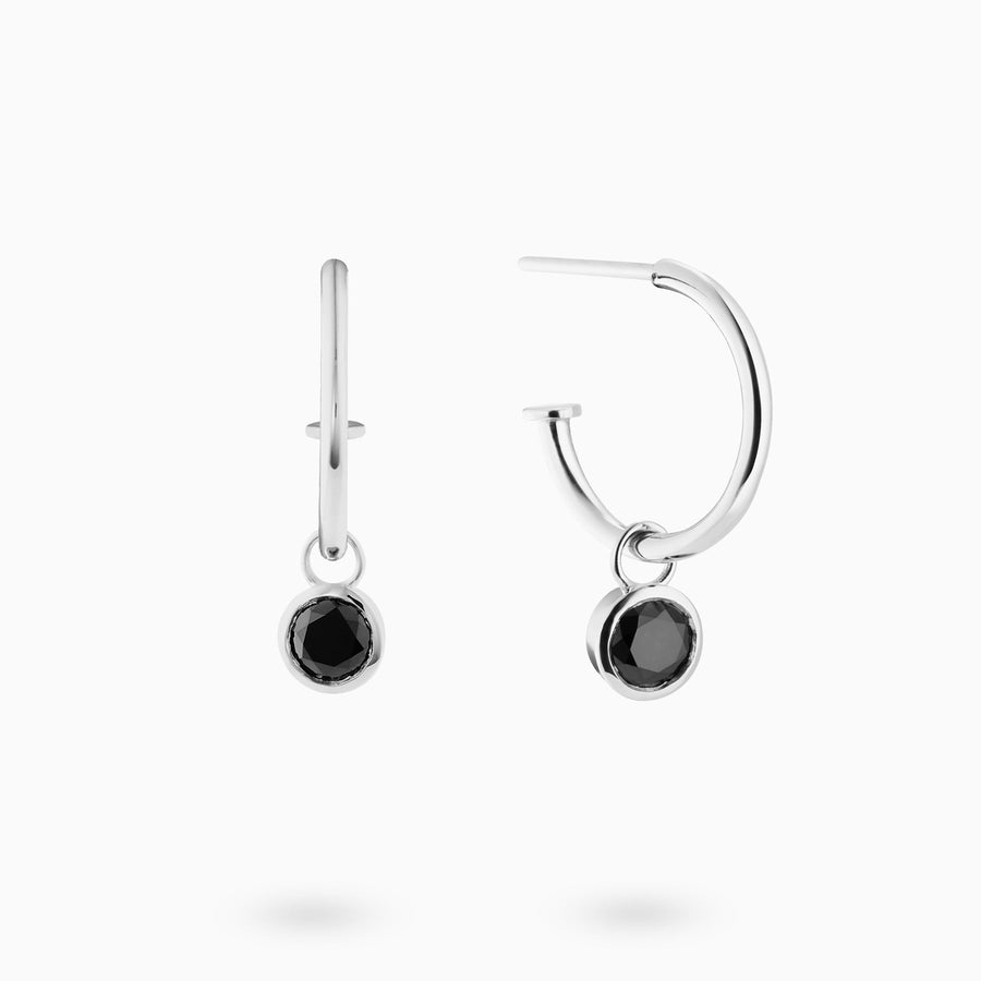 Sterling Silver 0.5ct Black Diamond Dangle Earrings