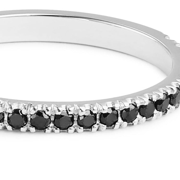 Sterling Silver Black Diamond Half Eternity Ring