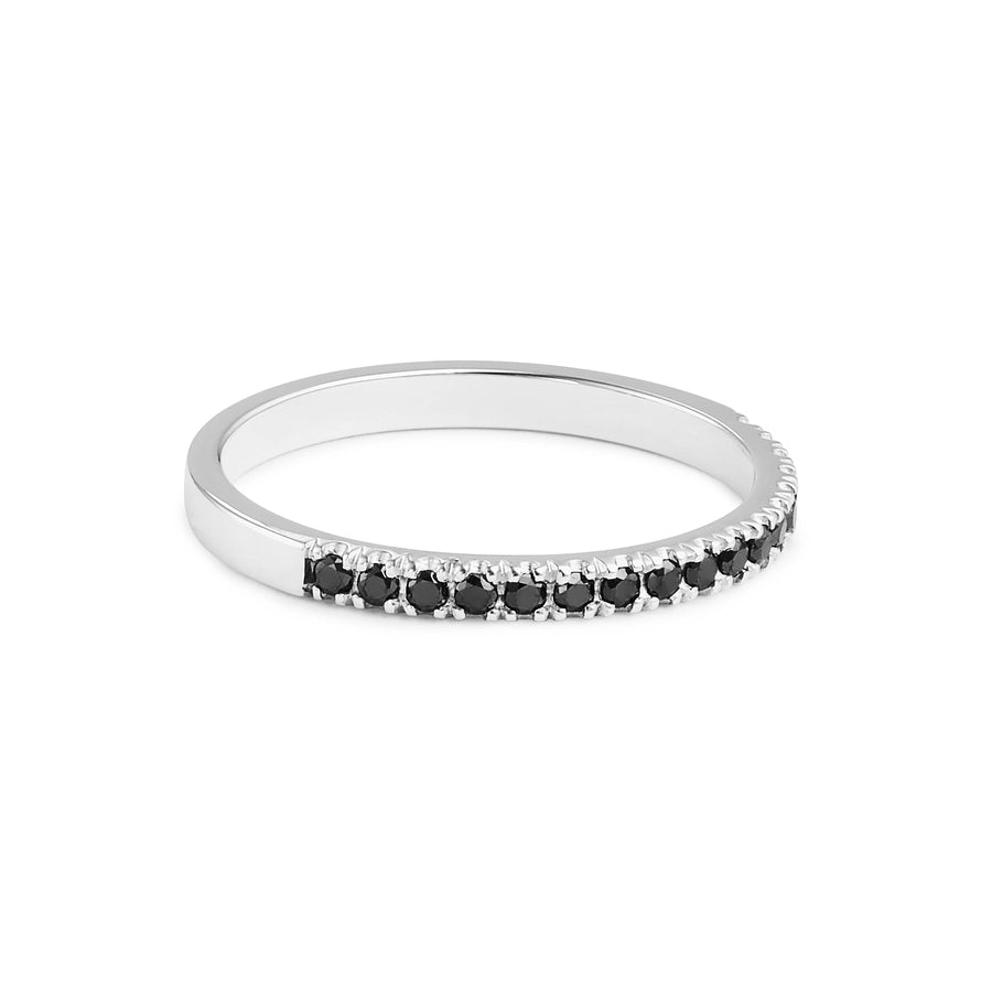 Sterling Silver Black Diamond Half Eternity Ring