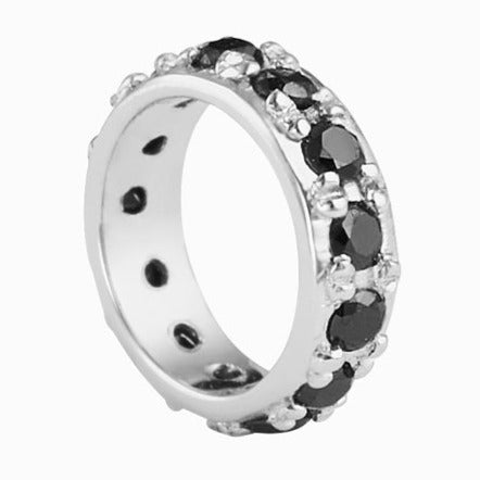 Sterling Silver Black Diamond Pavé Hoop Charms