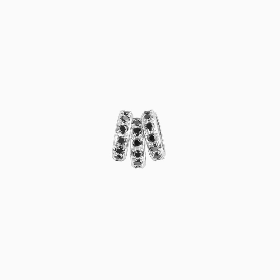 Sterling Silver Black Diamond Triple Hoop Pendant