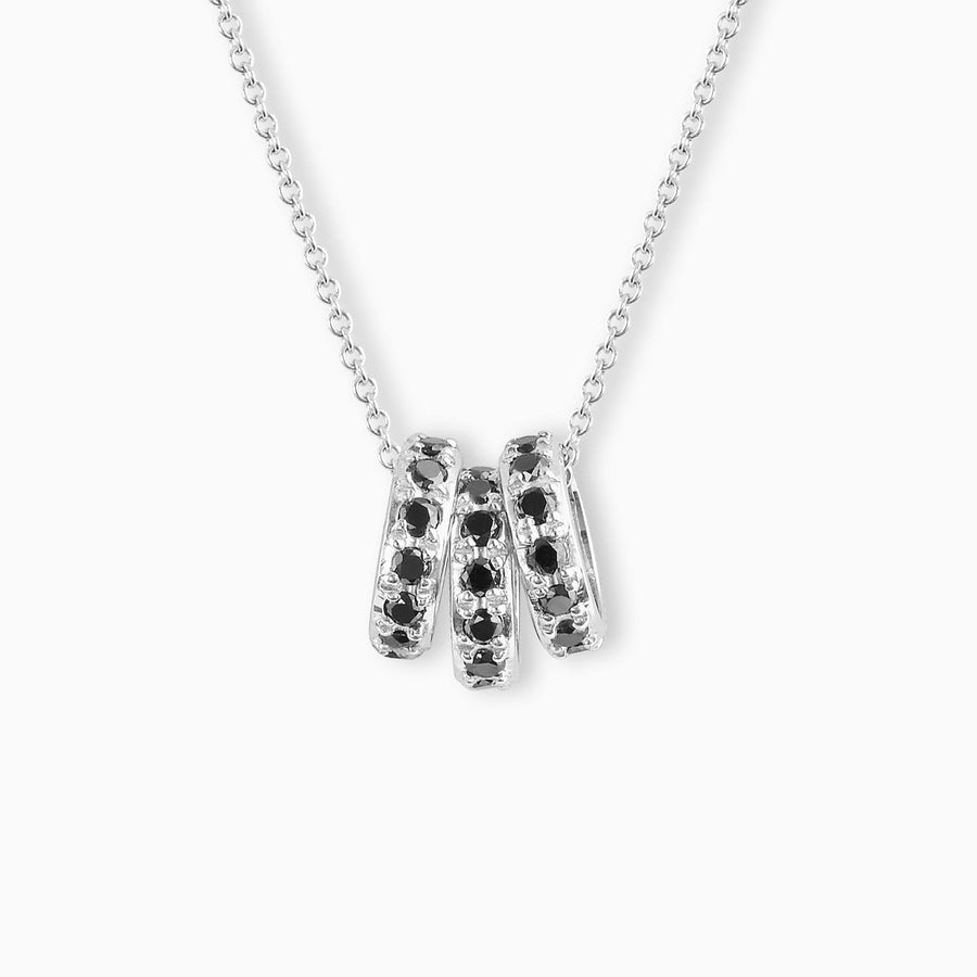 Sterling Silver Black Diamond Triple Hoop Pendant