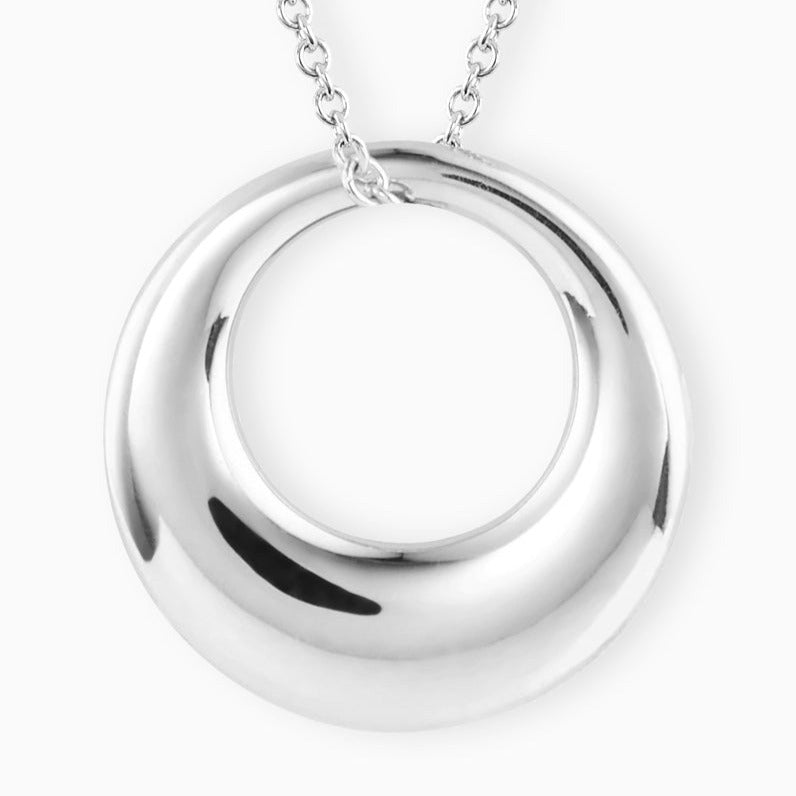 Sterling Silver Bold Dome Pendant & Chain