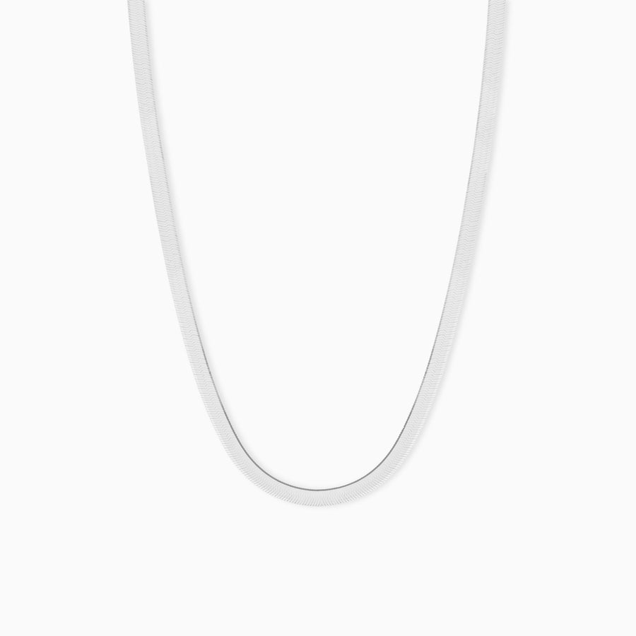 Sterling Silver Herringbone Chain Necklace 40cm