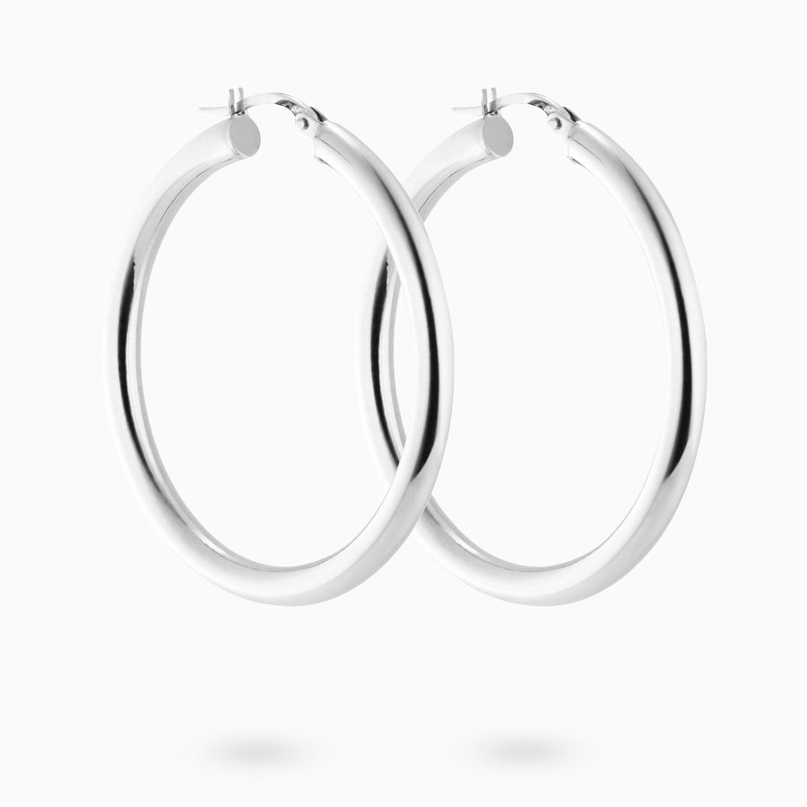 Large Sterling Silver Hoop Earrings