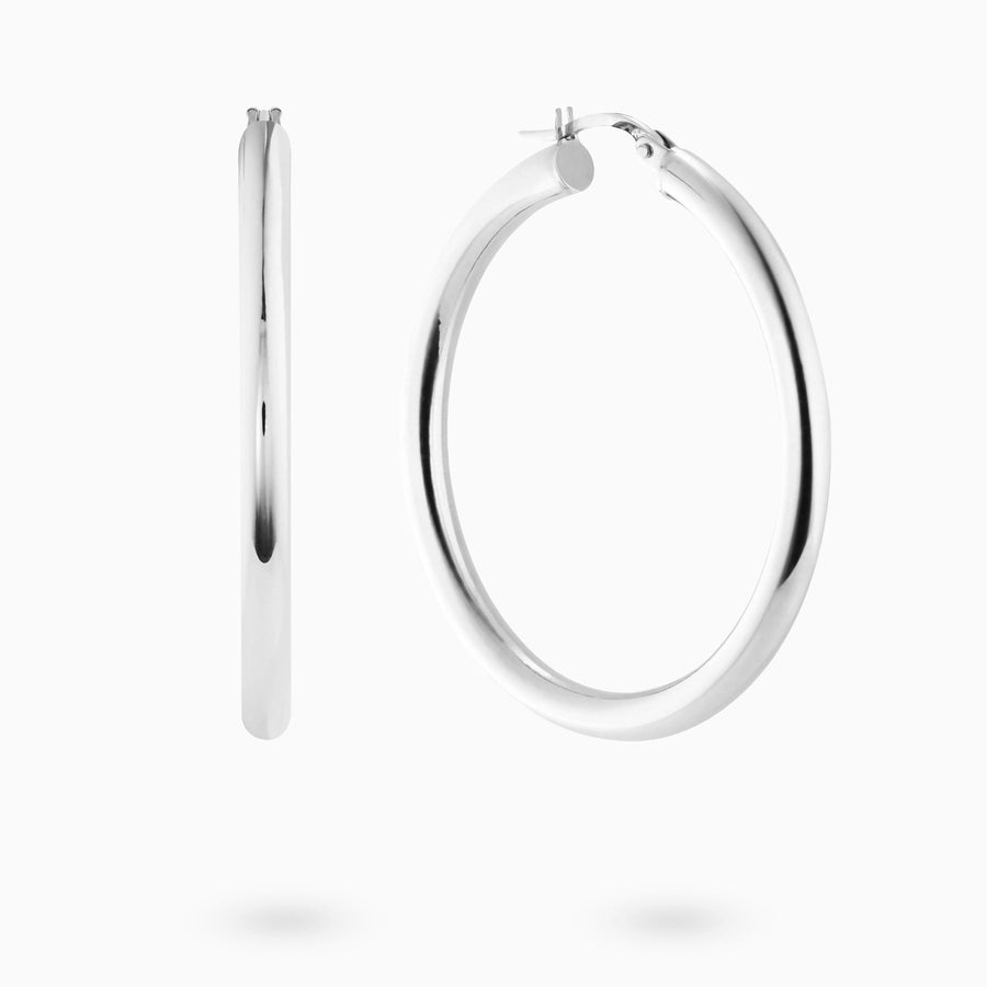Large Sterling Silver Hoop Earrings